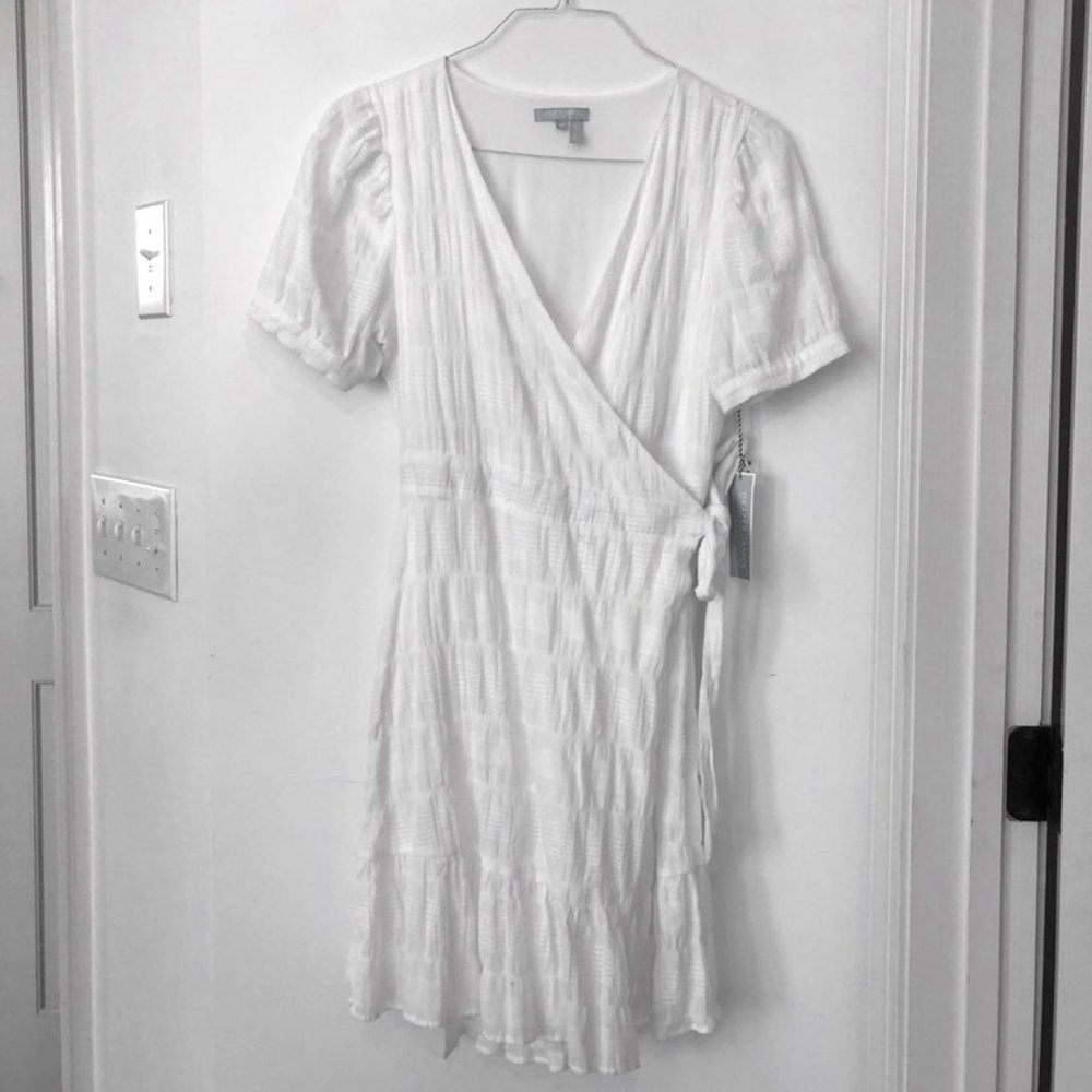 NWT Draper James White Wrap Front Dress M